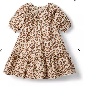 Janie and Jack Leopard Puff Sleeve Ruffle Dress, size 12 to 18 months, NWT